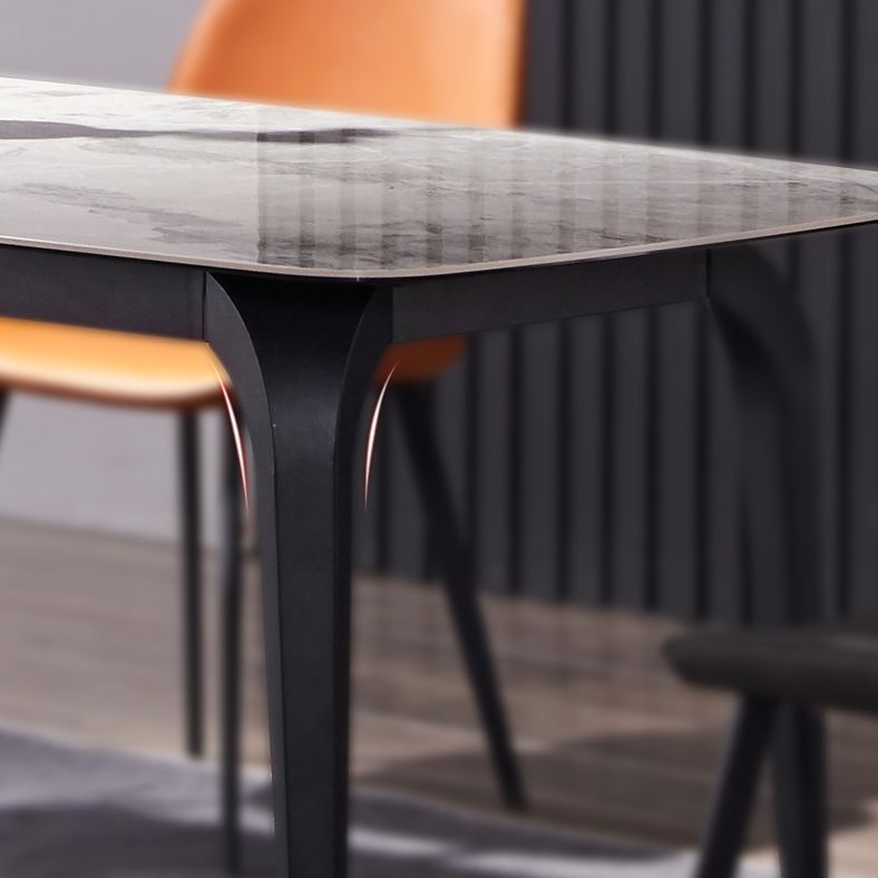 Modern Rectangle Dinette Set 1/2/4/5/7 Pieces Dining Table Set with Grey Sintered Stone