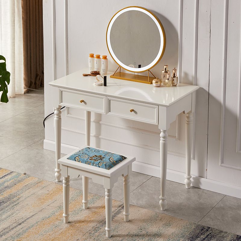 17.72" Wide Vanity Set with Drawers Solid Wood Make-up Vanity