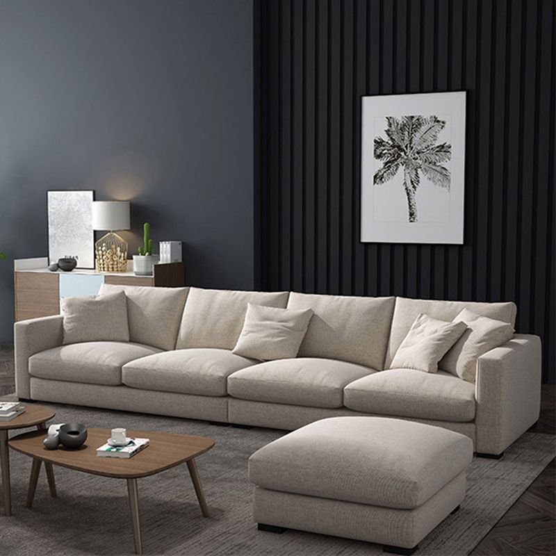 Modern Fabric Standard Sofa Square Arm Cushions Sofa for Living Room