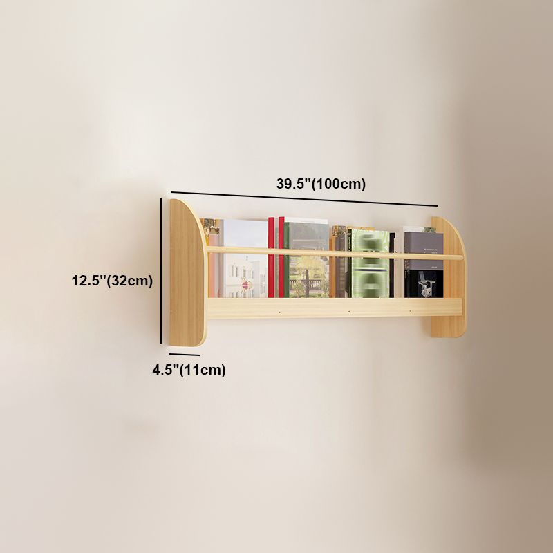 Contemporary Style Bookshelf  Wall Mounted Horizontal Bookcase for Home Office