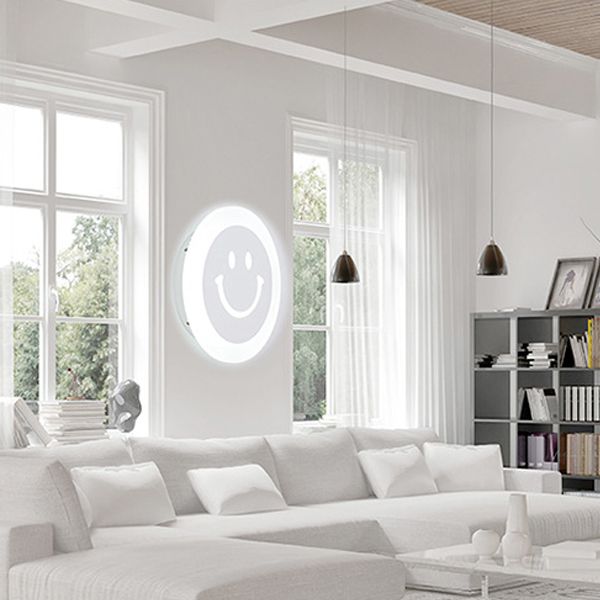 Modern Style Round Sconce Light Fixtures Metal 1 Light Wall Mounted Lighting