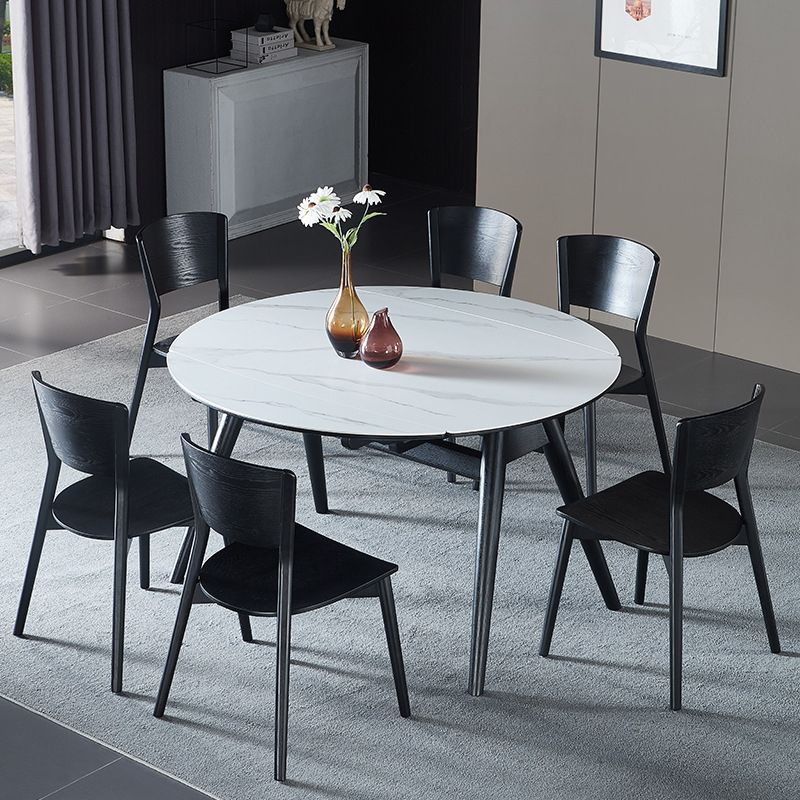 Industrial Style Solid Wood Side Chair Black Open Back Dining Side Chair