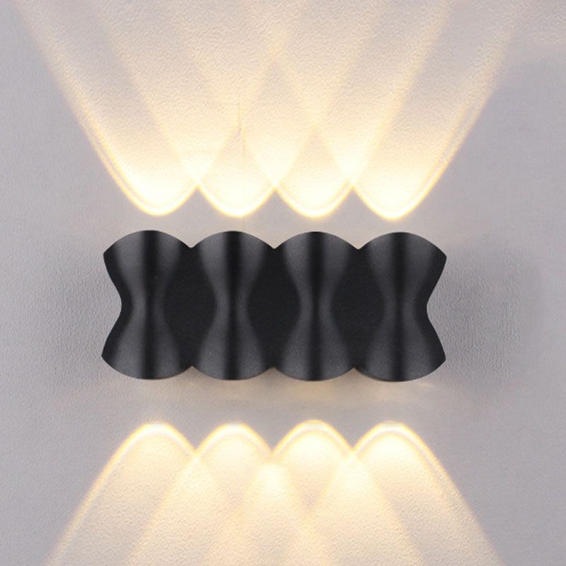 Zwarte geometrische LED -wandlamp in moderne beknopte aluminium outdoor waterdichte wandwandeling