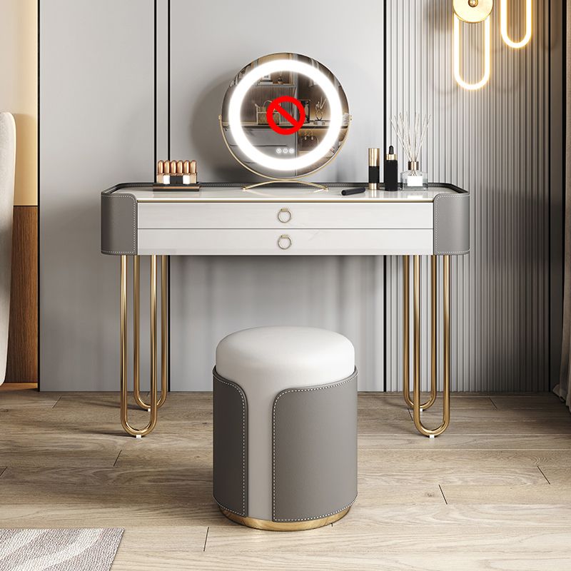 Bedroom Make-up Vanity Luxurious 2-Drawer Vanity Desk with Stool
