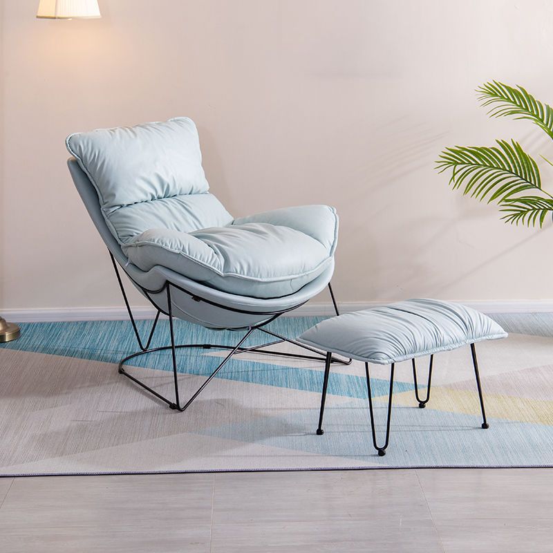 Balcony Recliner Lazy Rocking Chairs Fabric Soft Upholstered Sofa Chair