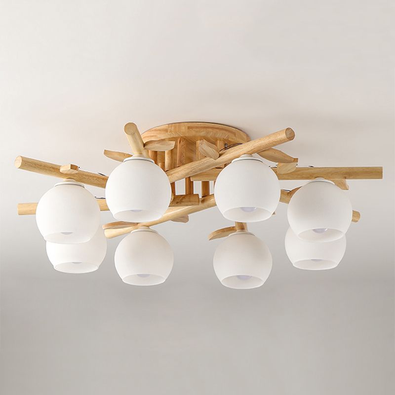 Contemporary Wood Ceiling Light Flush Mount Lighting for Bedroom