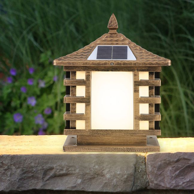 Simple LED Pillar Light Household Solar Lighting Fixture for Garden