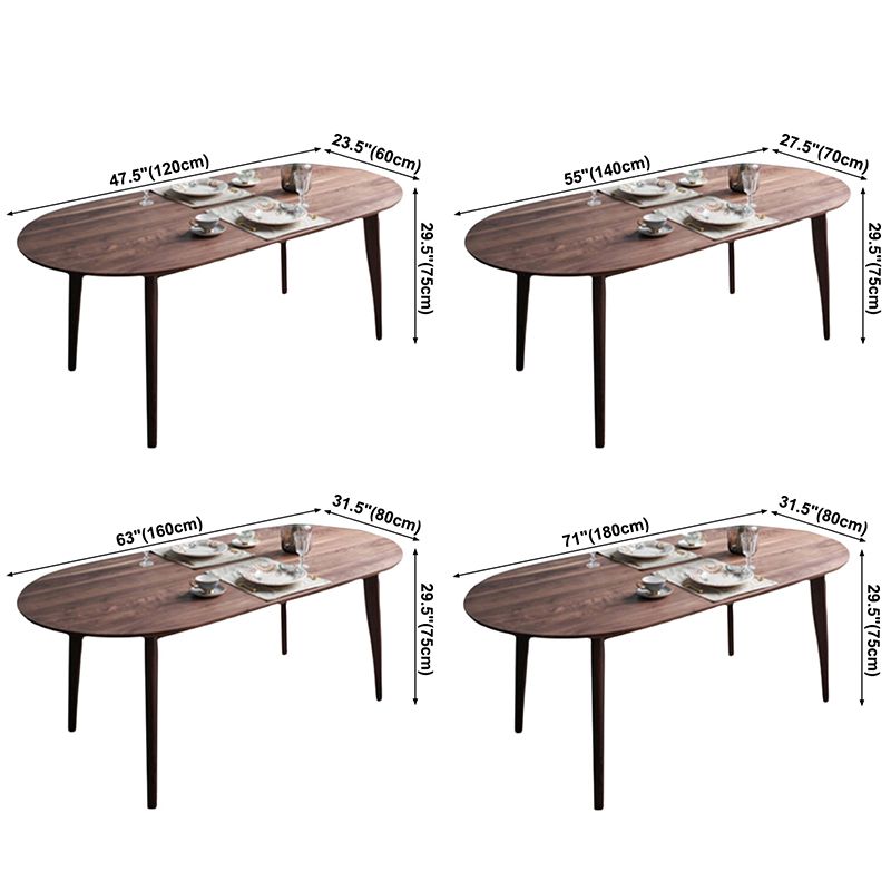 Mesa de comedor ovalada contemporánea Mesa de madera maciza con 4 patas para el comedor