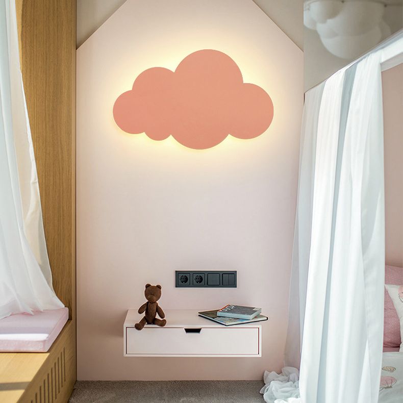 Cloud-shaped Sconce Light Fixture Creative Minimalist Style Plastic 1 Light Sconces
