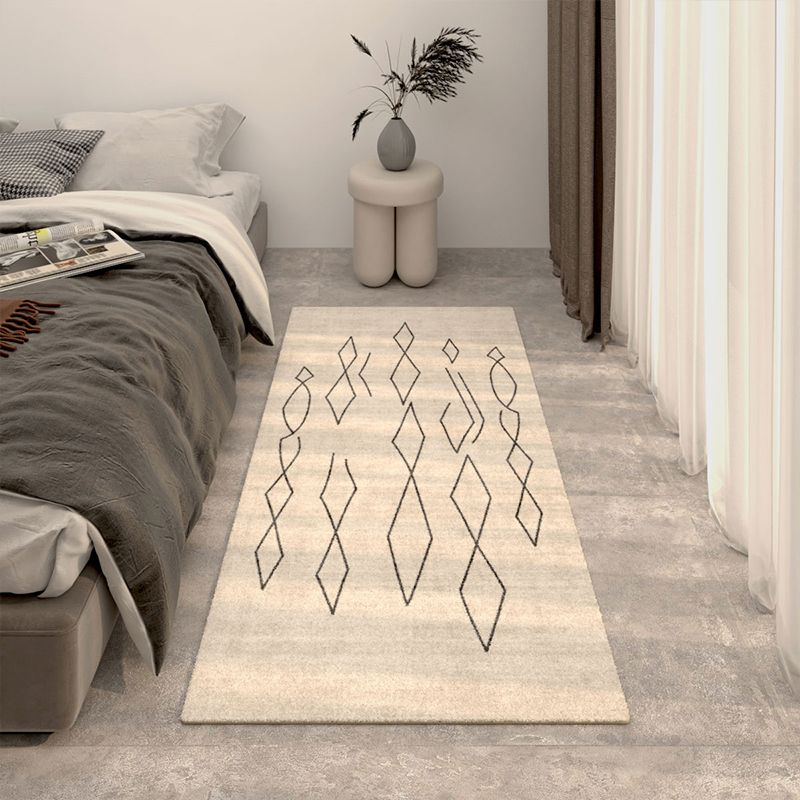 Modern Geometric Print Rug Multi Colored Polypropylene Indoor Rug Non-Slip Stain-Resistant Area Rug for Bedroom
