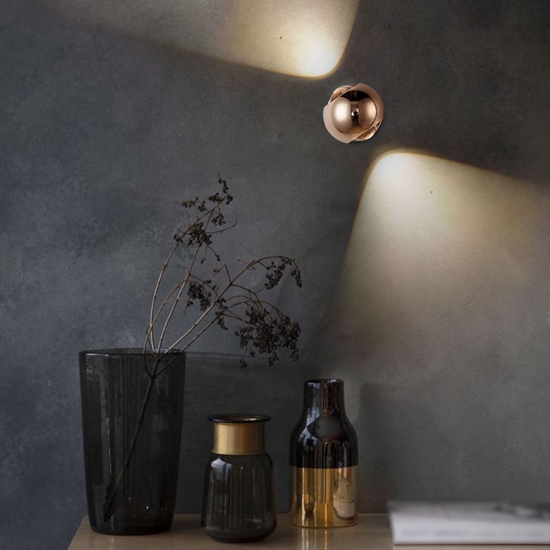 Ball Shade Metal Wall Sconce Modern Style 2 Lights Wall Mount Lighting
