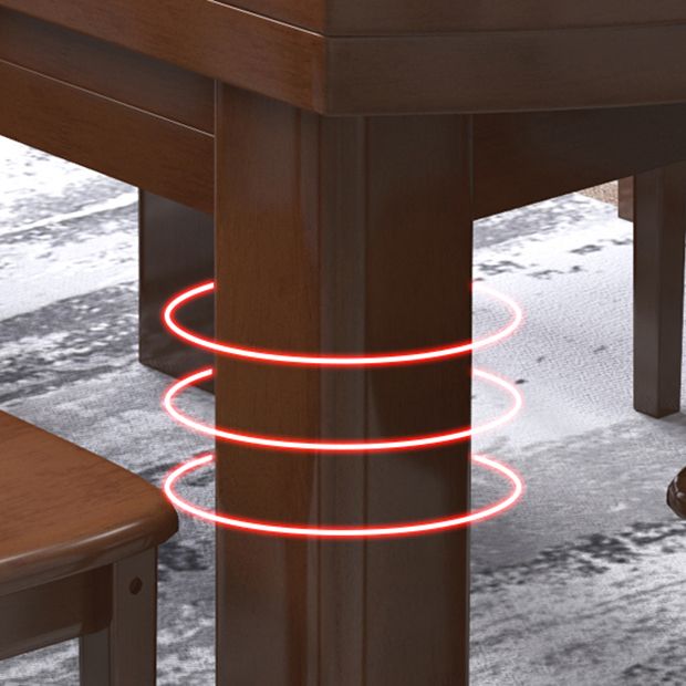 Contemporary Solid Wood Extendable Table Round Standard Dining Table for Kitchen