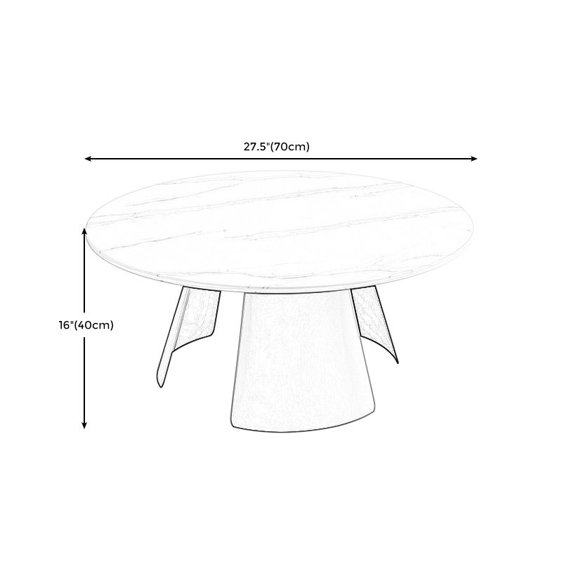 Modern Fixed Top Coffee Table Round Steel Abstract Cocktail Table