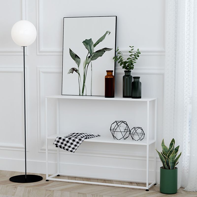 Metal Etagere Bookshelf Contemporary Open Back Bookcase with Shelves