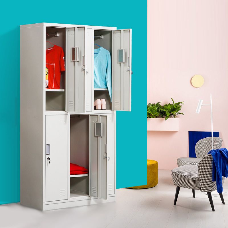 Contemporary Style Steel Wardrobe White Colour Wardrobe Closet for Home