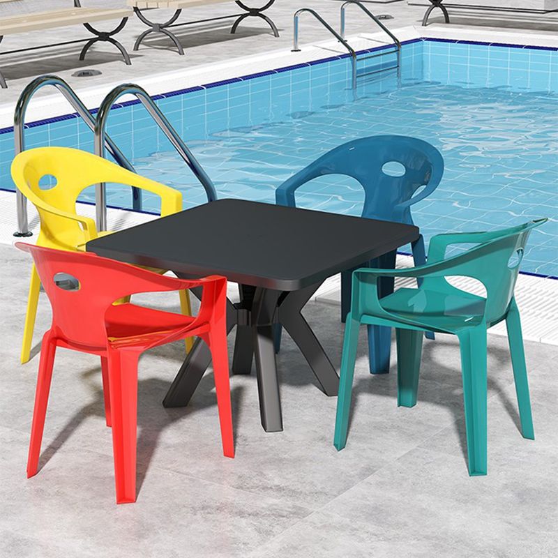 Contemporary Style Dining Set Plastic 1/5/10 Pcs Dining Table Set