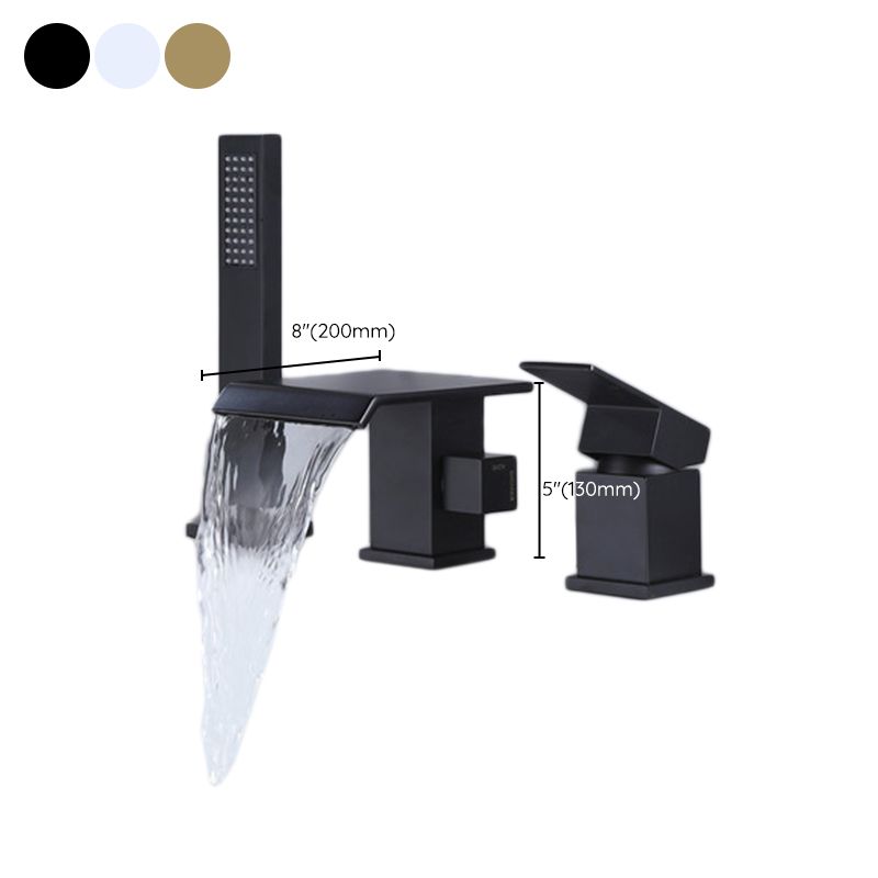Contemporary Deck Mounted Copper Roman Tub Faucet Low Arc Roman Tub Faucet Set