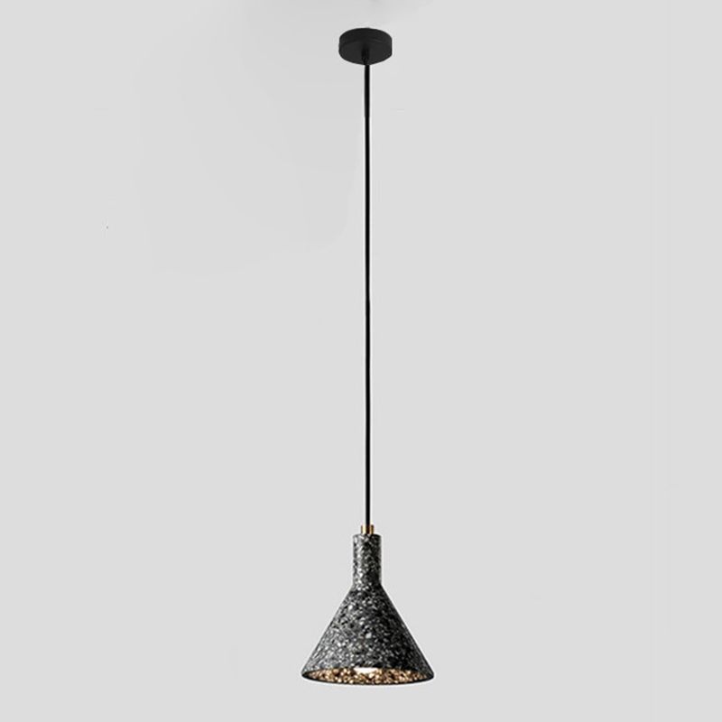 Entonnoir pendentif léger simplicité terrazzo single-bulb salle de salle suspension luminaire