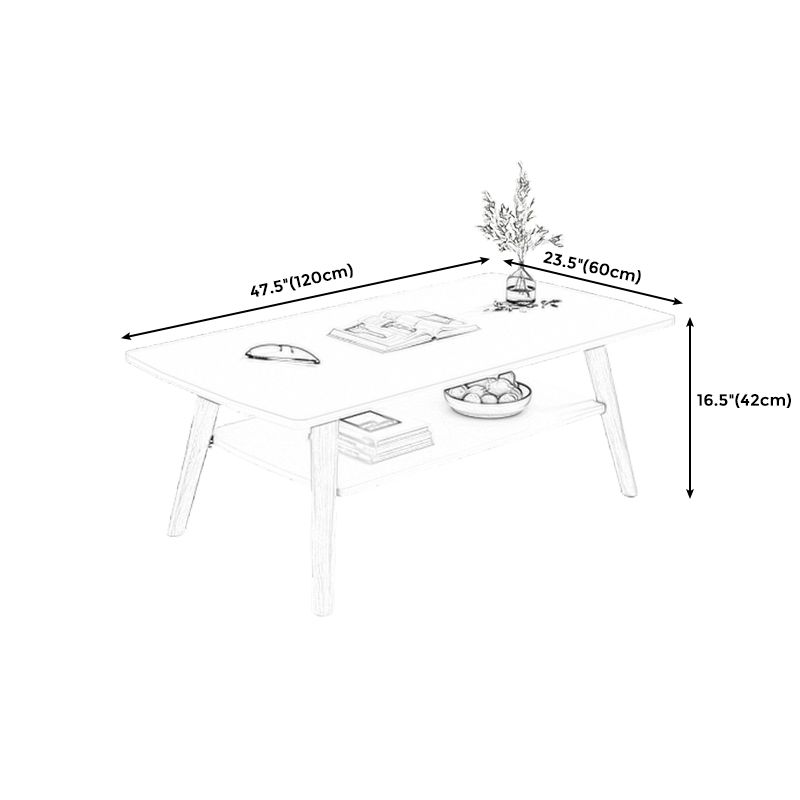 Modern 4 Legs Coffee Table with Storage Champagne Cocktail Table