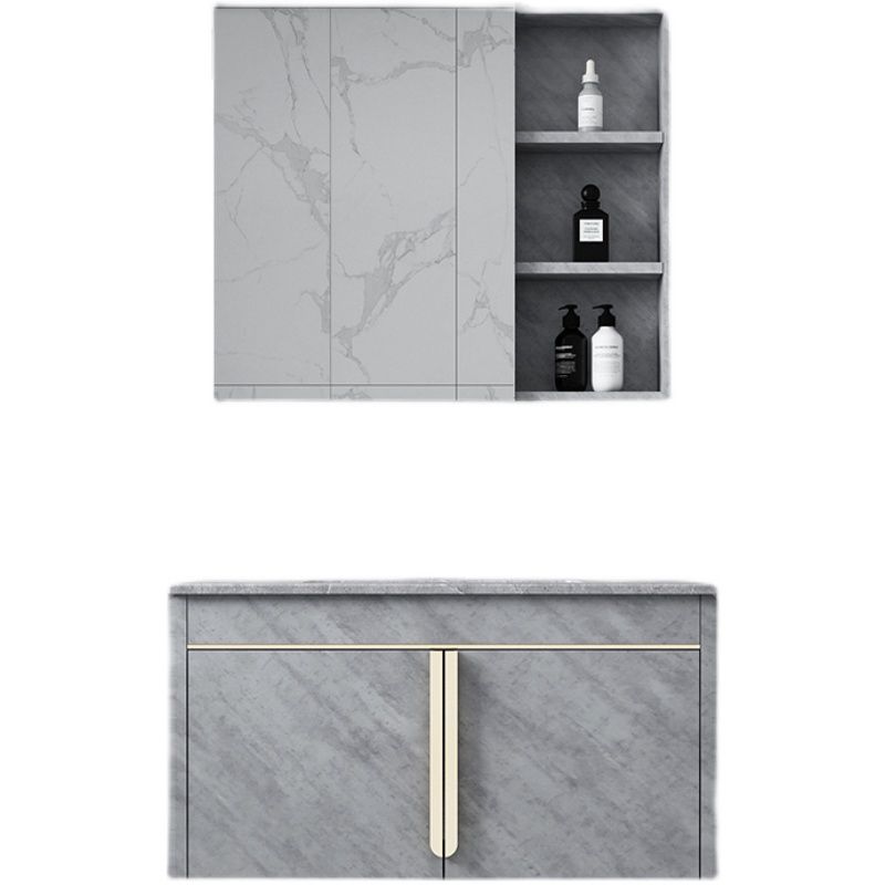 Contemporary Sink Vanity Mirror Cabinet Wall Mount Vanity Cabinet with Storage Shelving