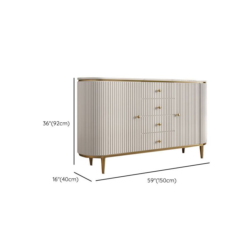 Glam Horizontal Combo Dresser White/Gray Dresser with Storage for Home
