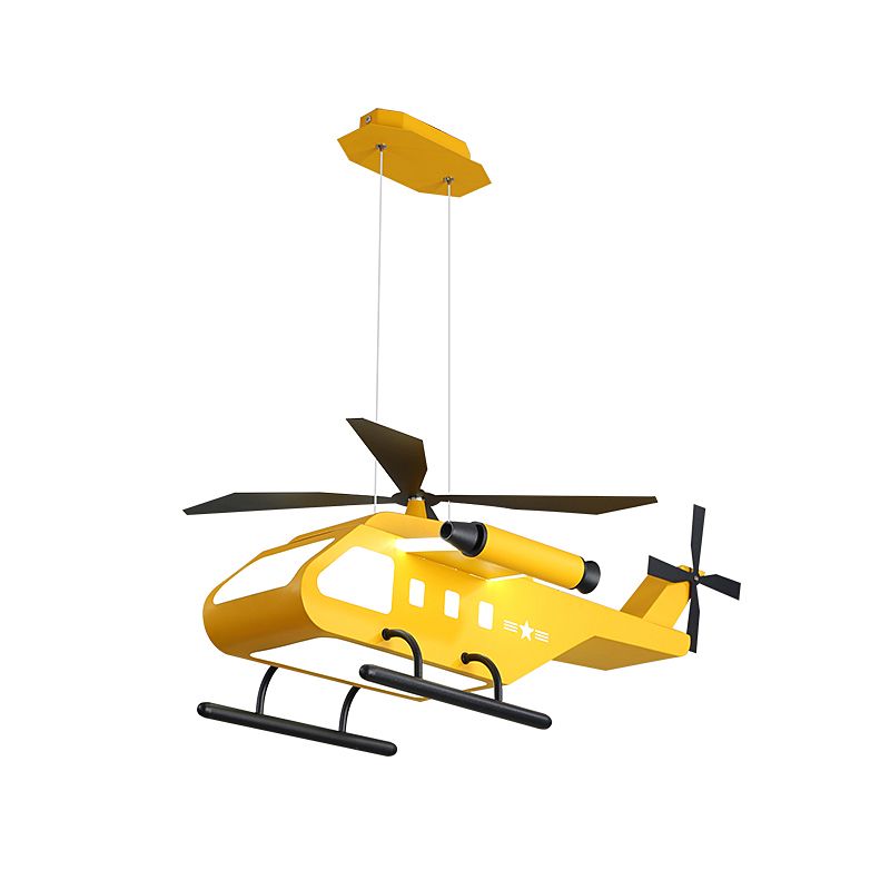 Hélicoptère en métal lampe de lustre de style enfant LED Plafond suspendu plafond pour chambre