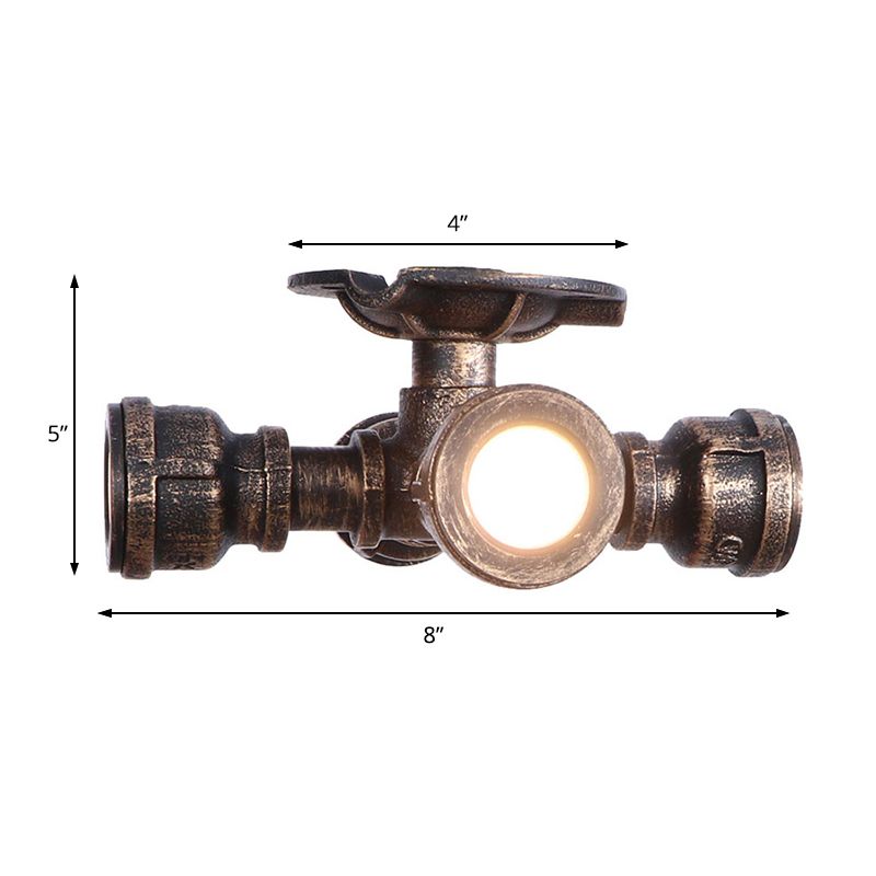 Sputnik Balcony Semi Flush Light with Pipe Rustic Industrial Wrought Iron 4 Lights Aged Bronze Ceiling Fixture