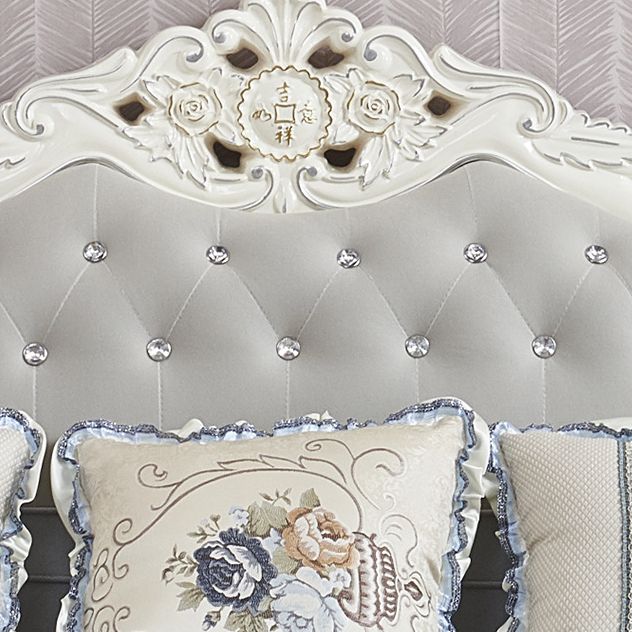 74" Wide French Country Sectional Sofa Tufted Split-Back Sleeper Sectional