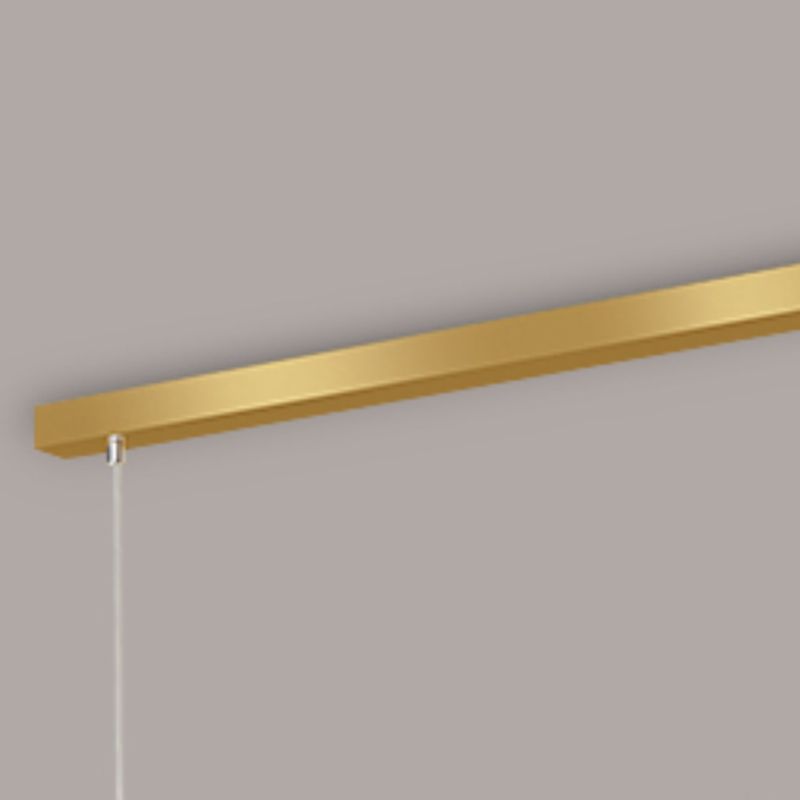 Polished Gold LED Ceiling Pendant Metal and Glass Kitchen Island Fixture