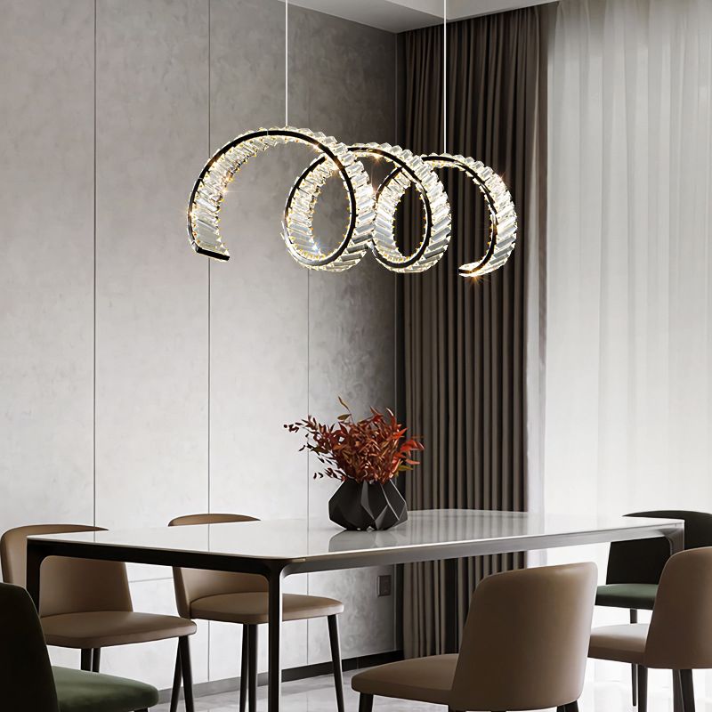 Modern Single Black/Golden Kitchen Island Lighting LED Ceiling Light
