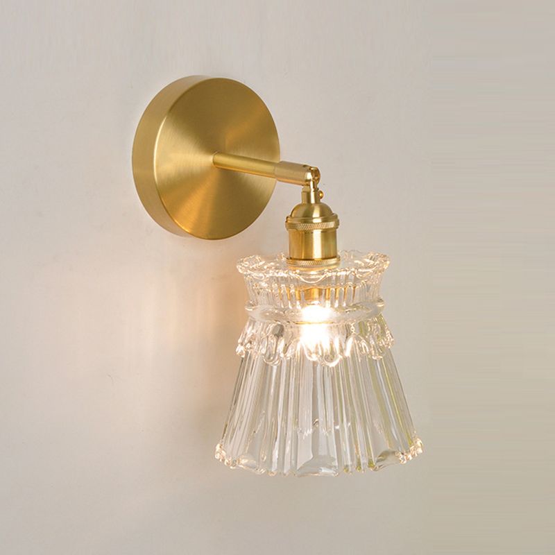 Modern Wall Light Fixture Geometric Wall Light Sconce with Glass Shade for Bedroom