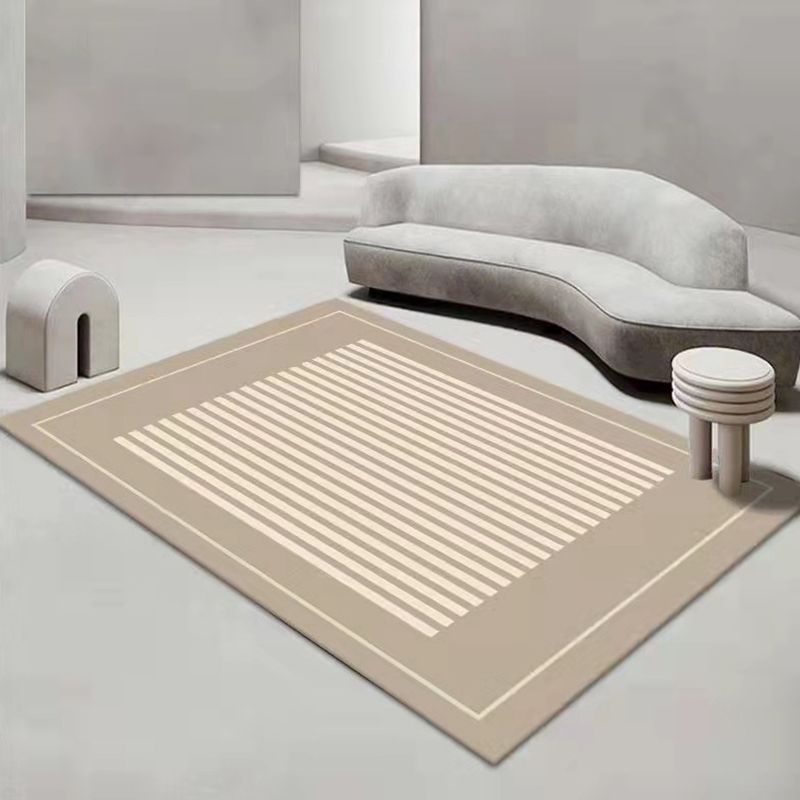 Dark Gray Modern Rug Polyester Color Block Rug Stain Resistant Rug for Drawing Room