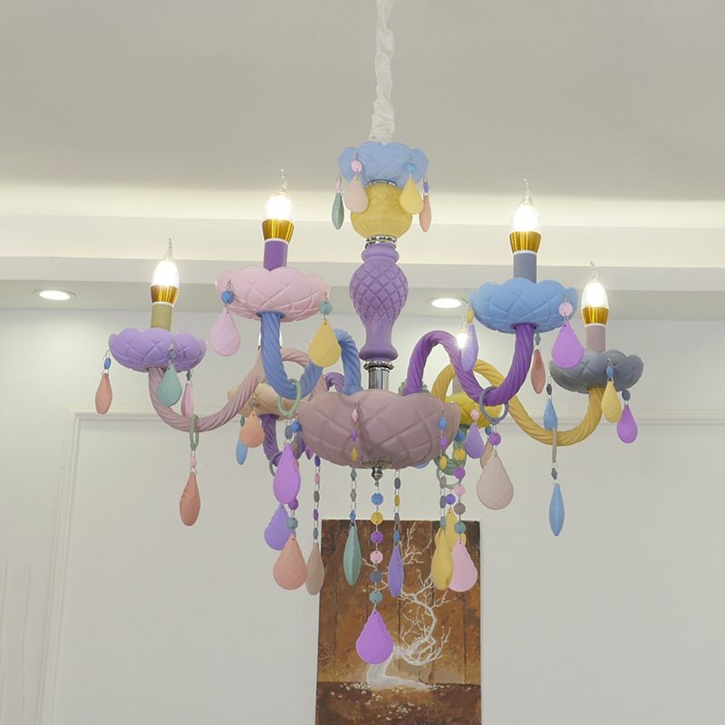 Luces colgantes de color multicolor de techo de metal moderno para la habitación de los niños