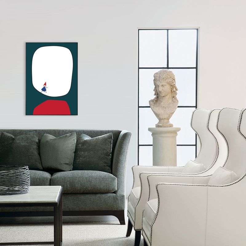 Pastel Color Little Man Art Textured Painting for Bathroom, Multiple Sizes Available