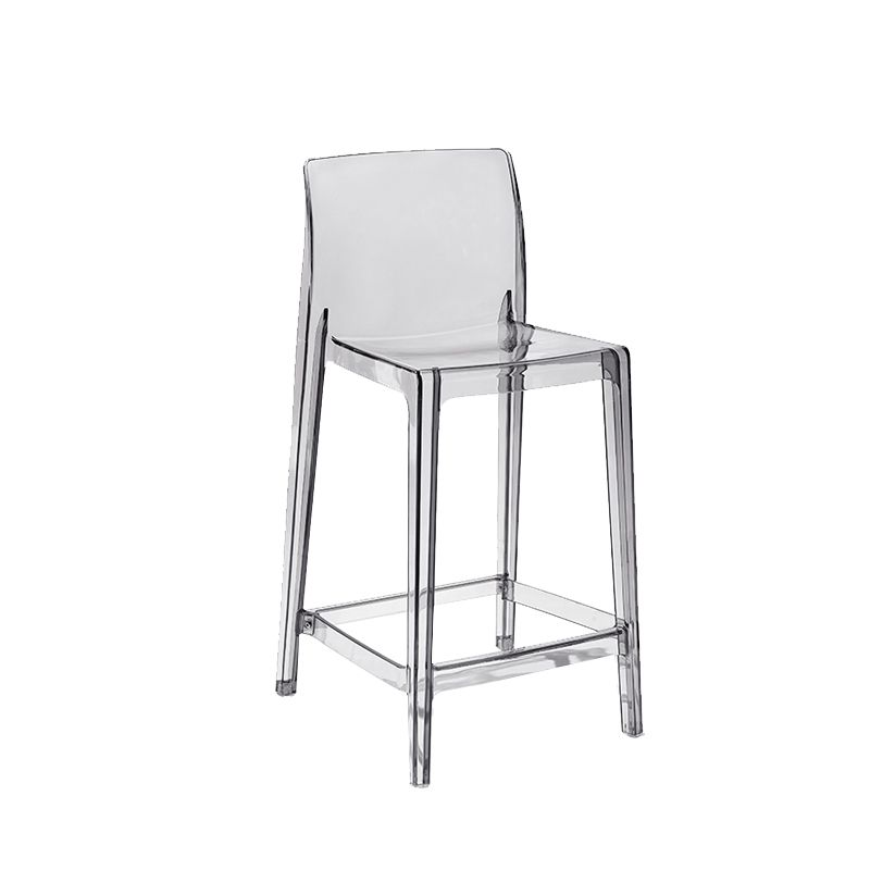 Contemporary Plastic Low Back Indoor Bar Stool with Footrest