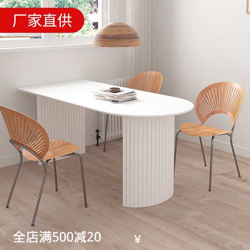 Modern Stone Top Dinette Table Metal Base Dining Table for Living Room