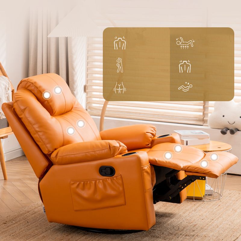 Metal Frame Home Theater Recliner Swivel Rocker Chair with Storage