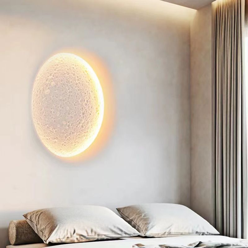 Modern Creative Style Wall Sconce Moon LED Wall Mount Light in White