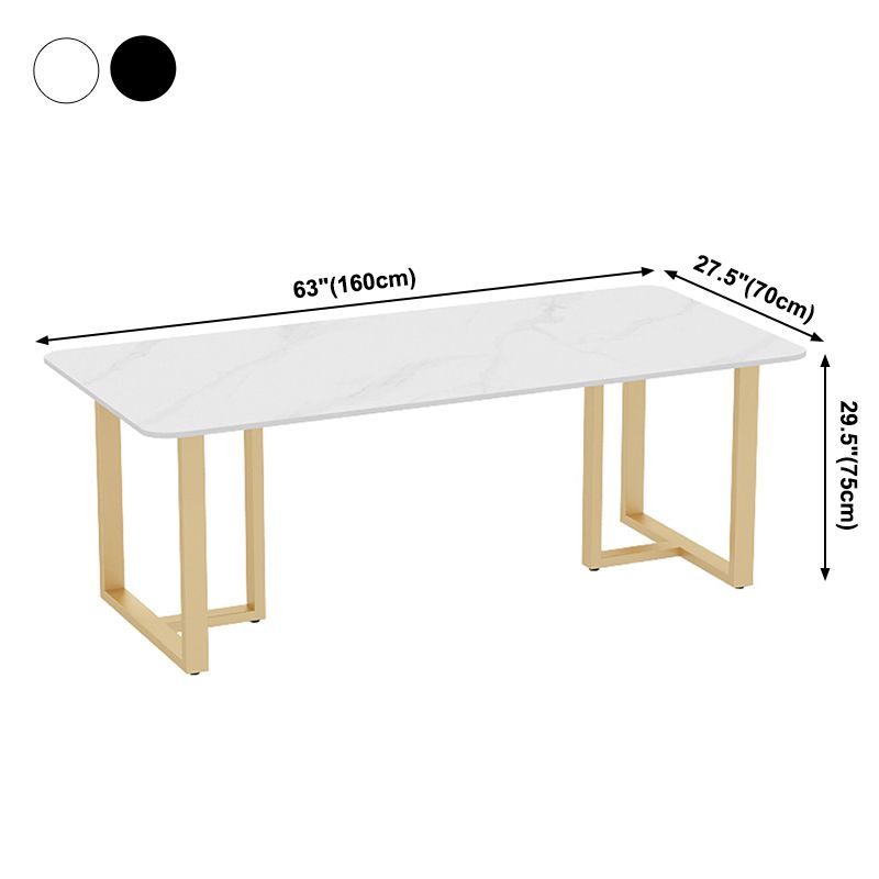 Traditioneller Luxusstil Esstisch Sintered Steintisch mit goldenem Rahmen für Esszimmer