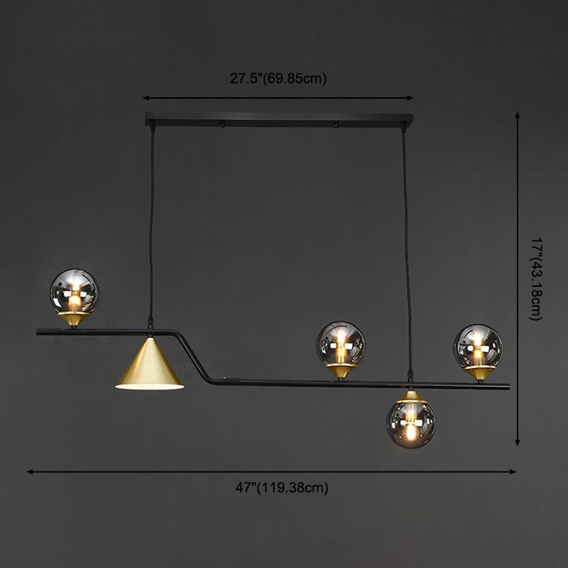 Sala da pranzo Isola Light Light Style Modern Style Isola Accensione con sfera di vetro