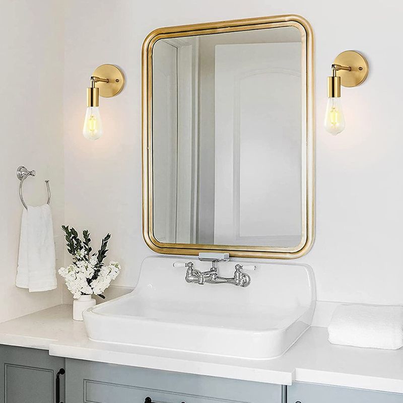 Gold Modern Metal Wall Sconce Cylinder Shape Wall Light for Living Room