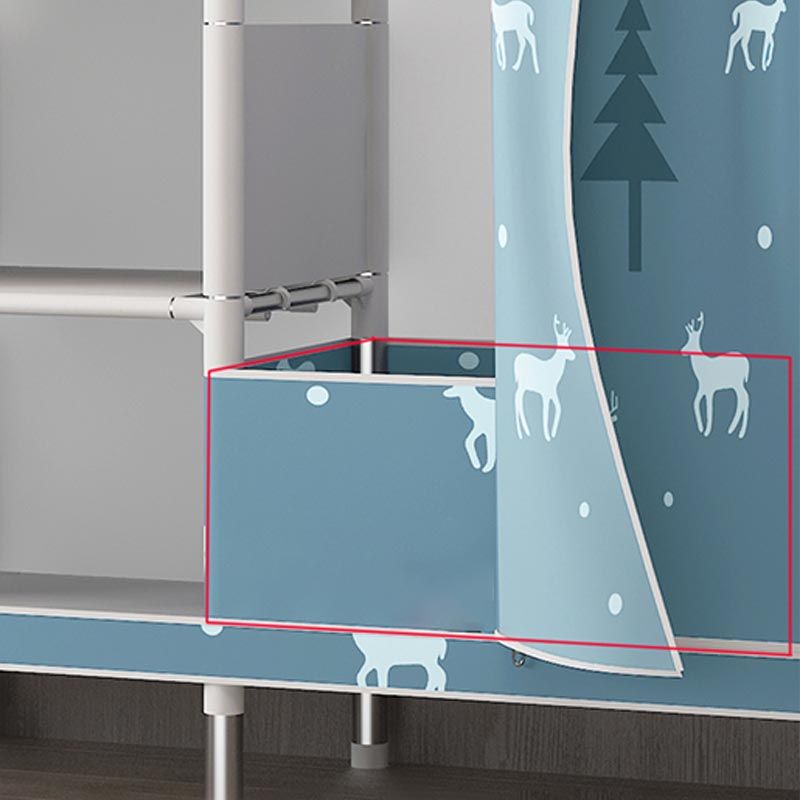 Silver Steel Frame Wardrobe Cabinet Contemporary Home Wardrobe