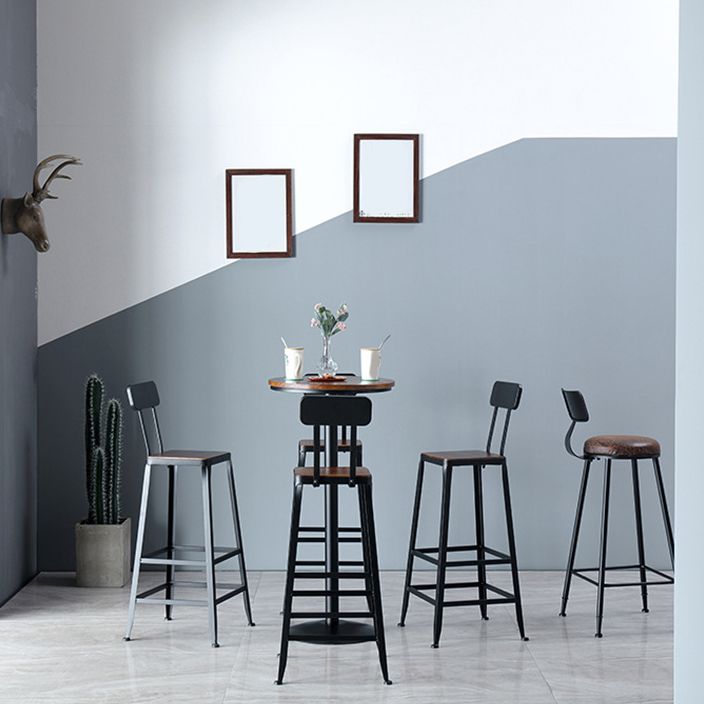 1/2/3/4/5 Pieces Industrial Bar Set Solid Wood Pub Dining Set