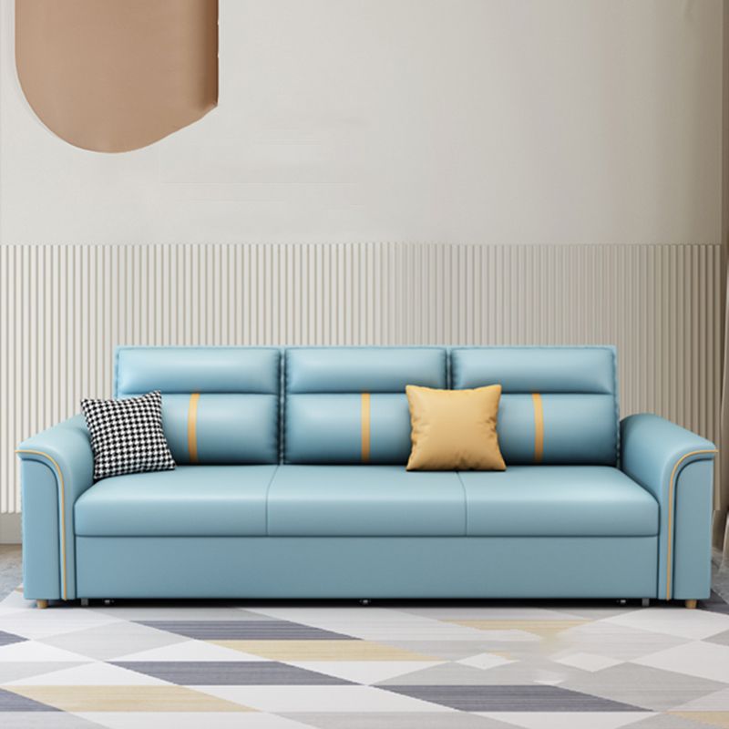 Contemporary Stain Resistant Sofa Bed Faux Leather Bed Sofa Couch