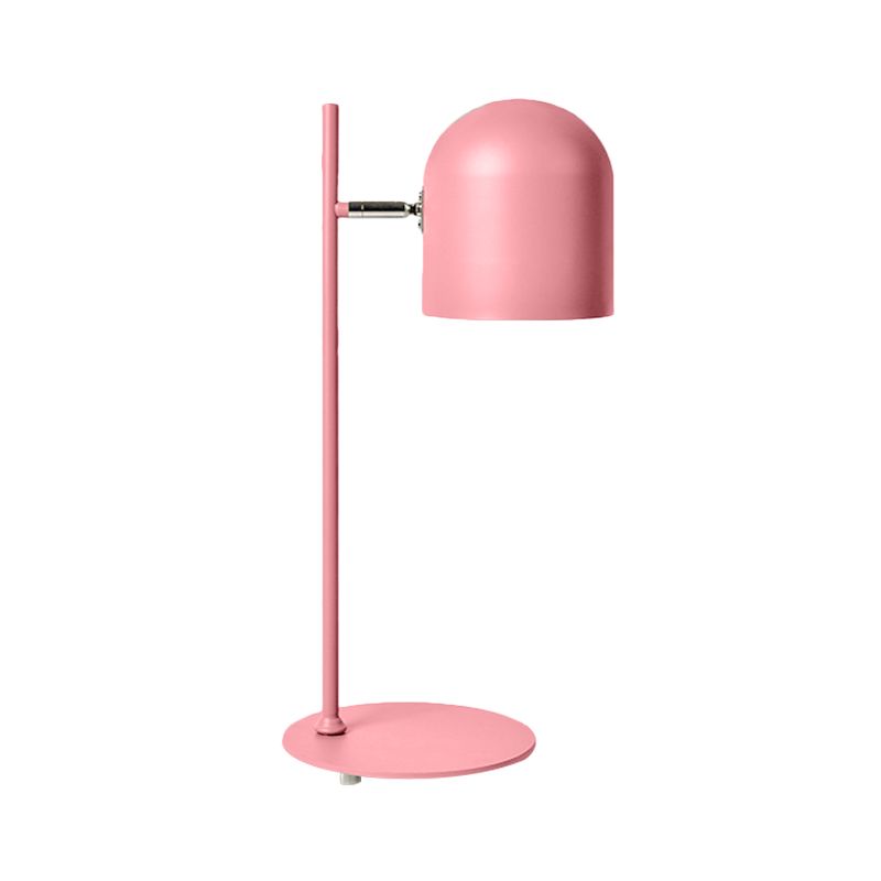 Cloche Shade Kids Room Study Lamp Aluminum 1 Head Macaron Night Table Light in Pink/Blue/Green with Pivot Joint