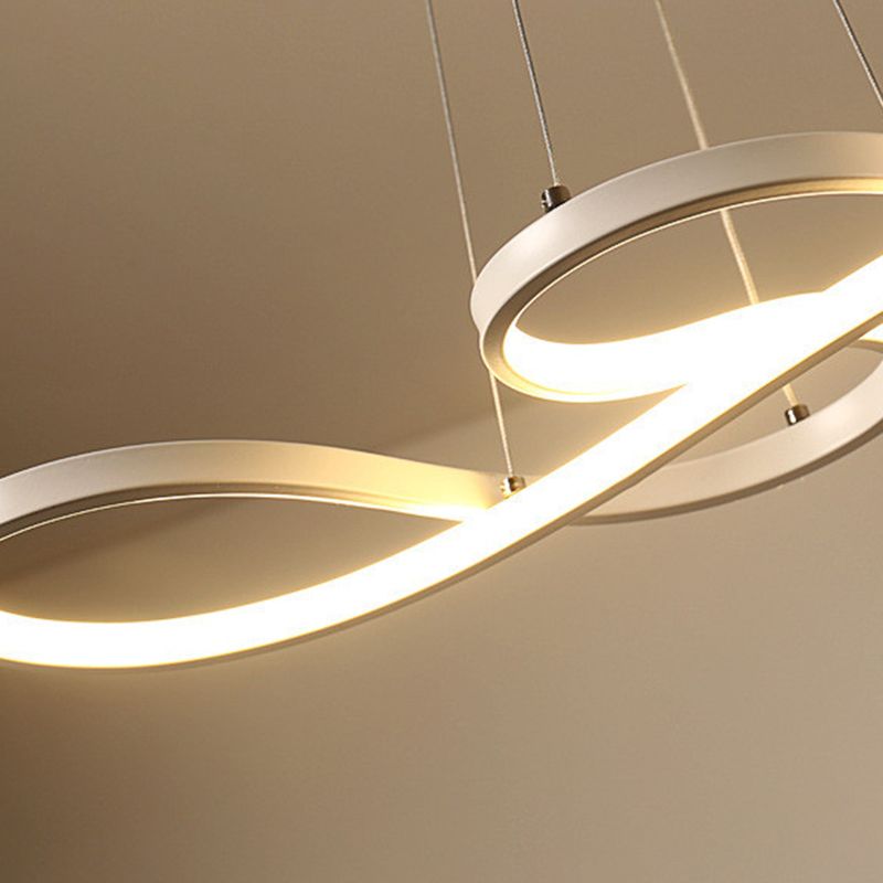 Silicone Linear LED Pendant Light in Modern Concise Style Aluminium Indoor Hanging Lamp
