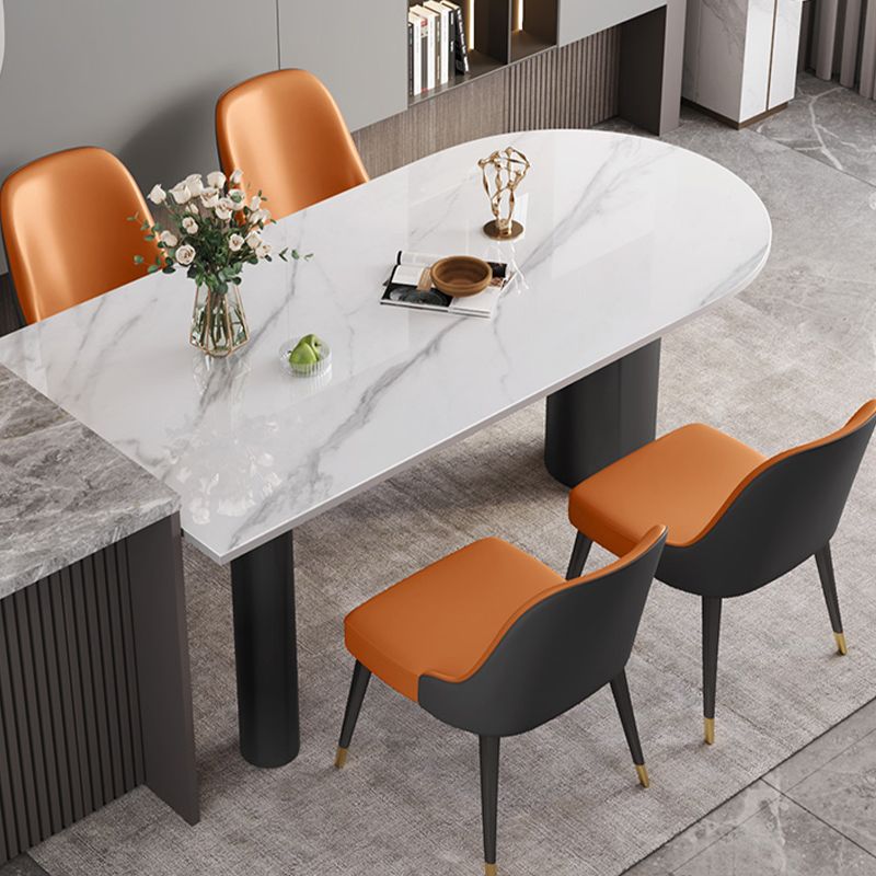 White Stone Top Dinner Room Kitchen Table Modern Tripod Base Dining Table