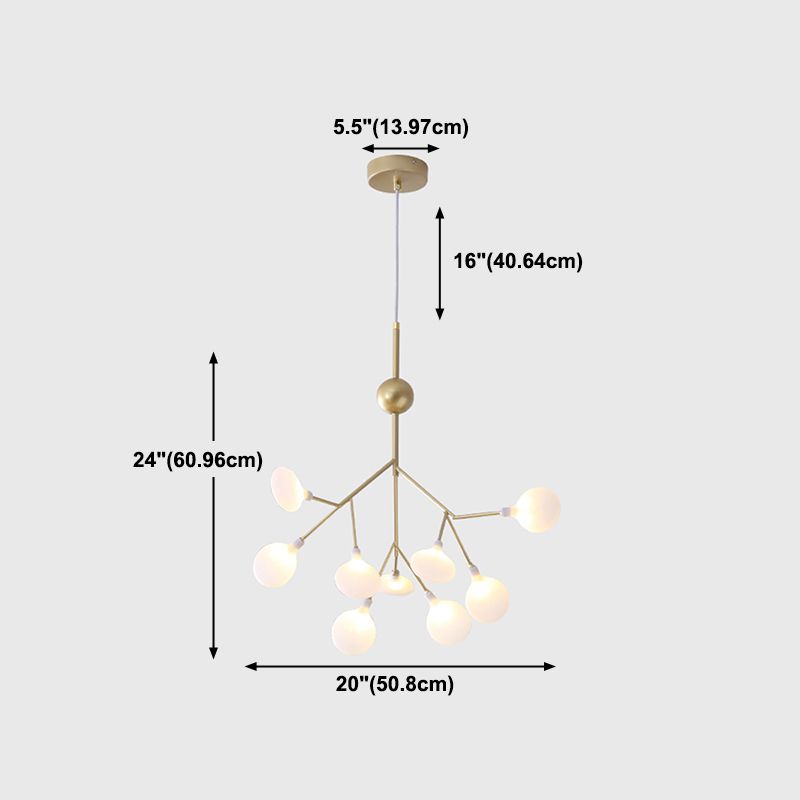 Unique Shape Hanging Chandelier Modern Style Metal Multi Light Hanging Lamp for Bedroom