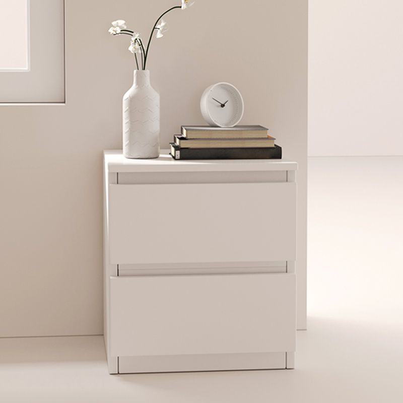 Modern White/Natural Chest with Wooden Drawers Rectangle Chest