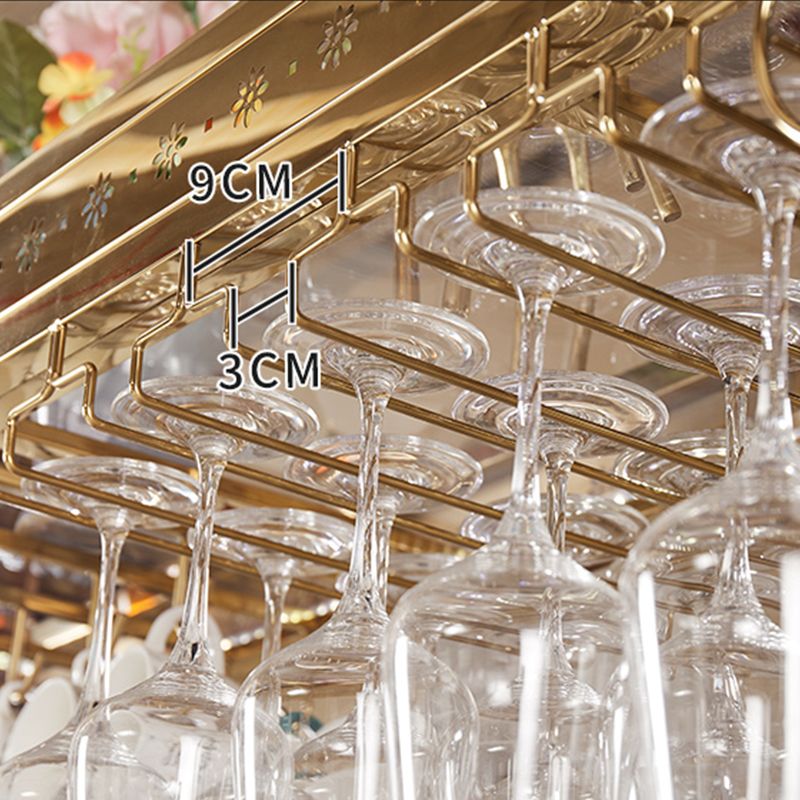 Luxury Style Metal Single Hanging Wine Holder Rack with Shelf